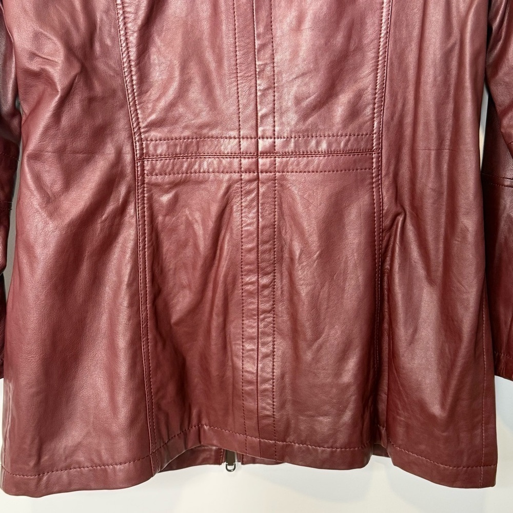 Danier Women's Red Leather Jacket size M - Picture 9 of 16
